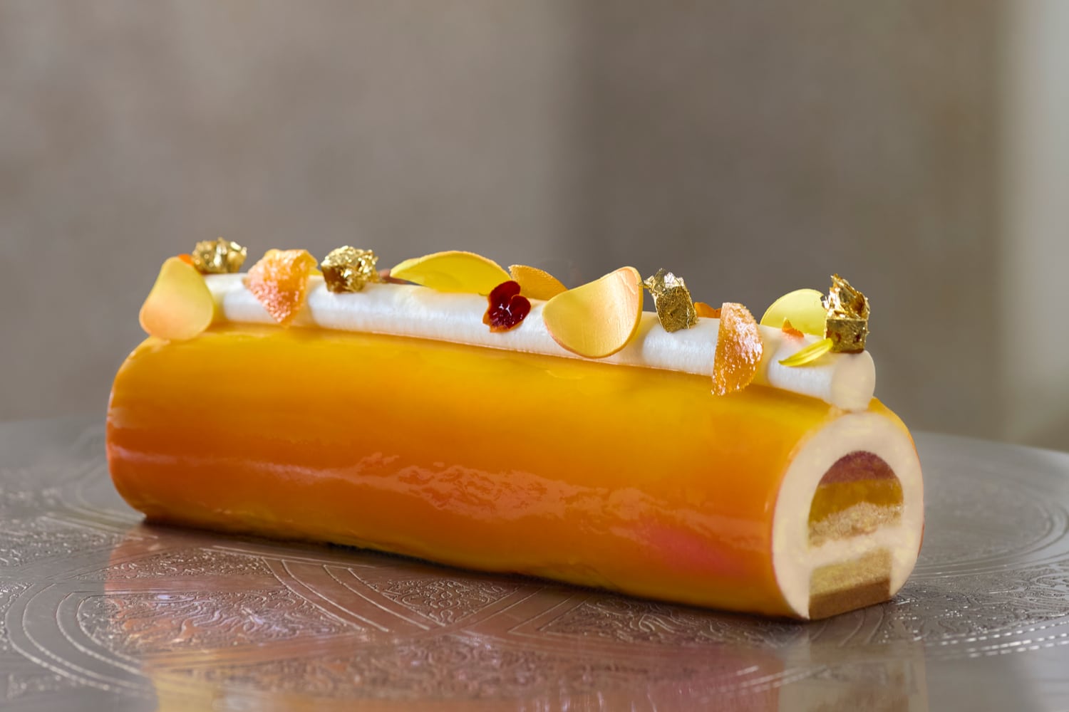 La bûche mangue pamplemousse jasmin